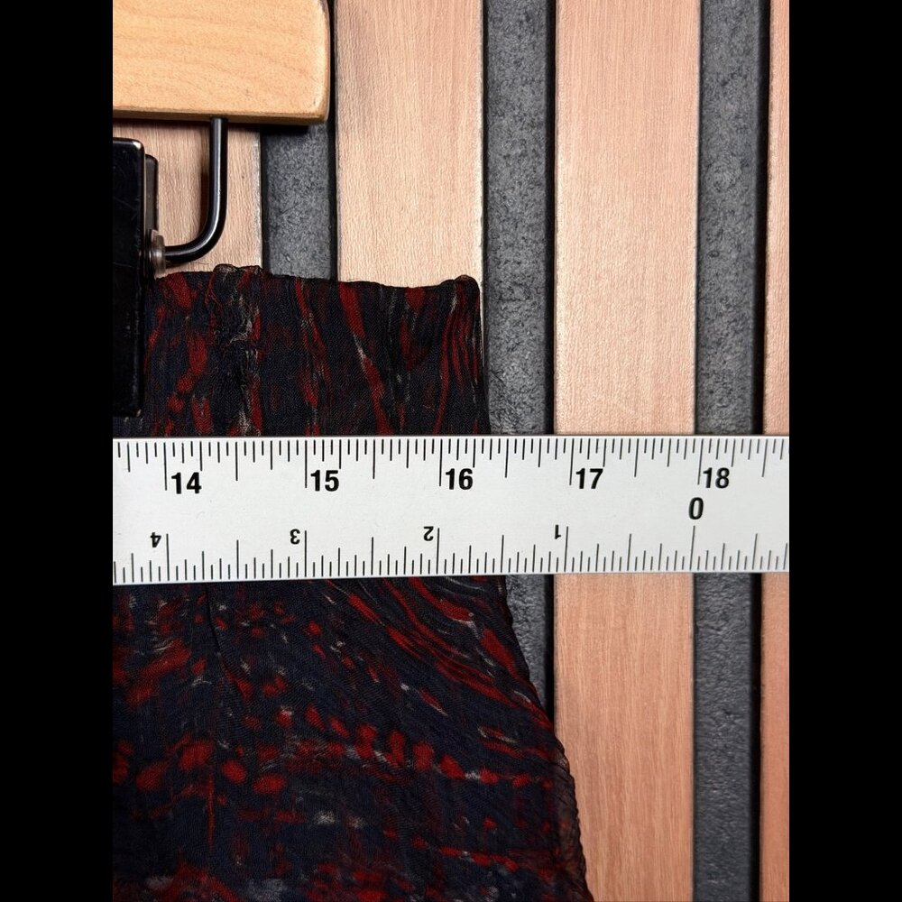 IRO Mini Skirt 34 Women’s Black Red Loey Ruffled Tulle Trim - Picture 3 of 6